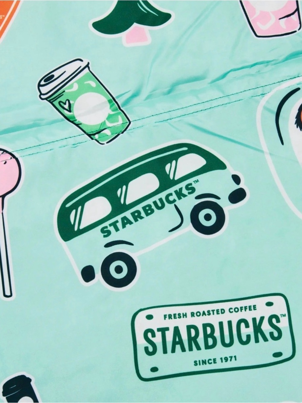Starbucks Green Roll-Up Picnic Tote with Mint Strap - Picture 8 of 8